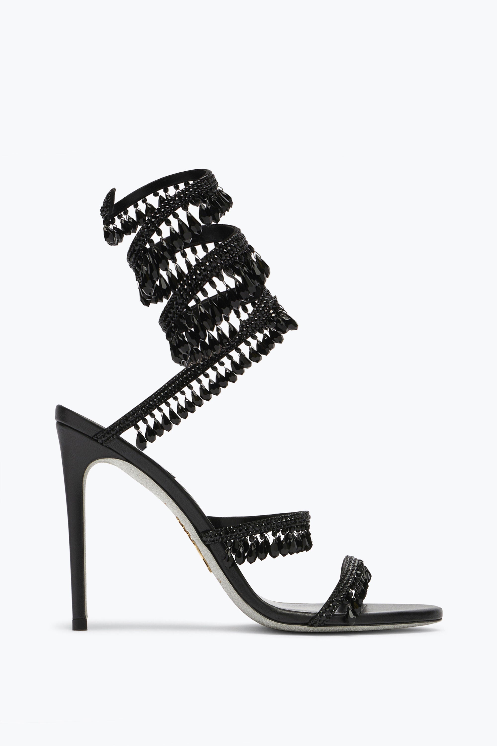 René Caovilla Chandelier Black Sandal 105 mm