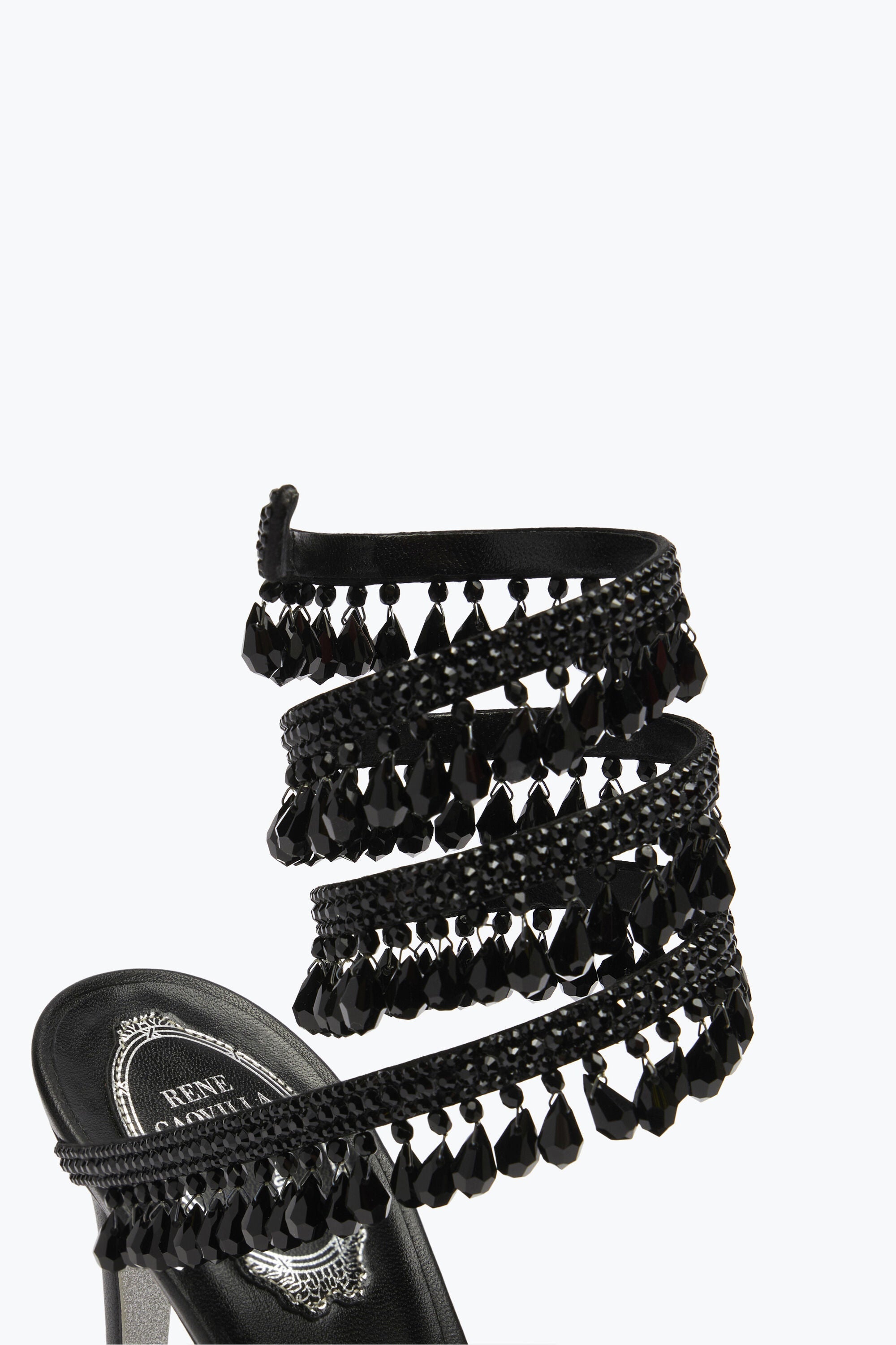 René Caovilla Chandelier Black Sandal 105 mm