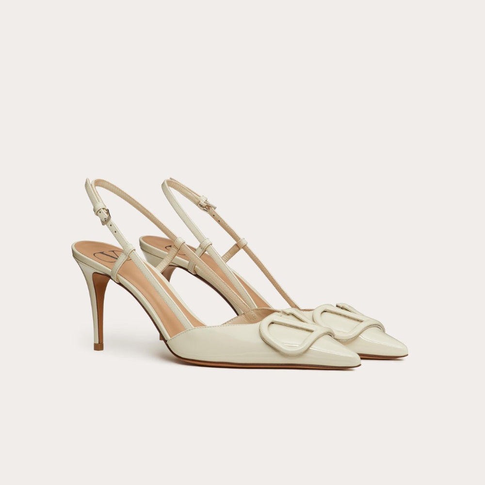 Valentino Vlogo Signature Slingback White Pump