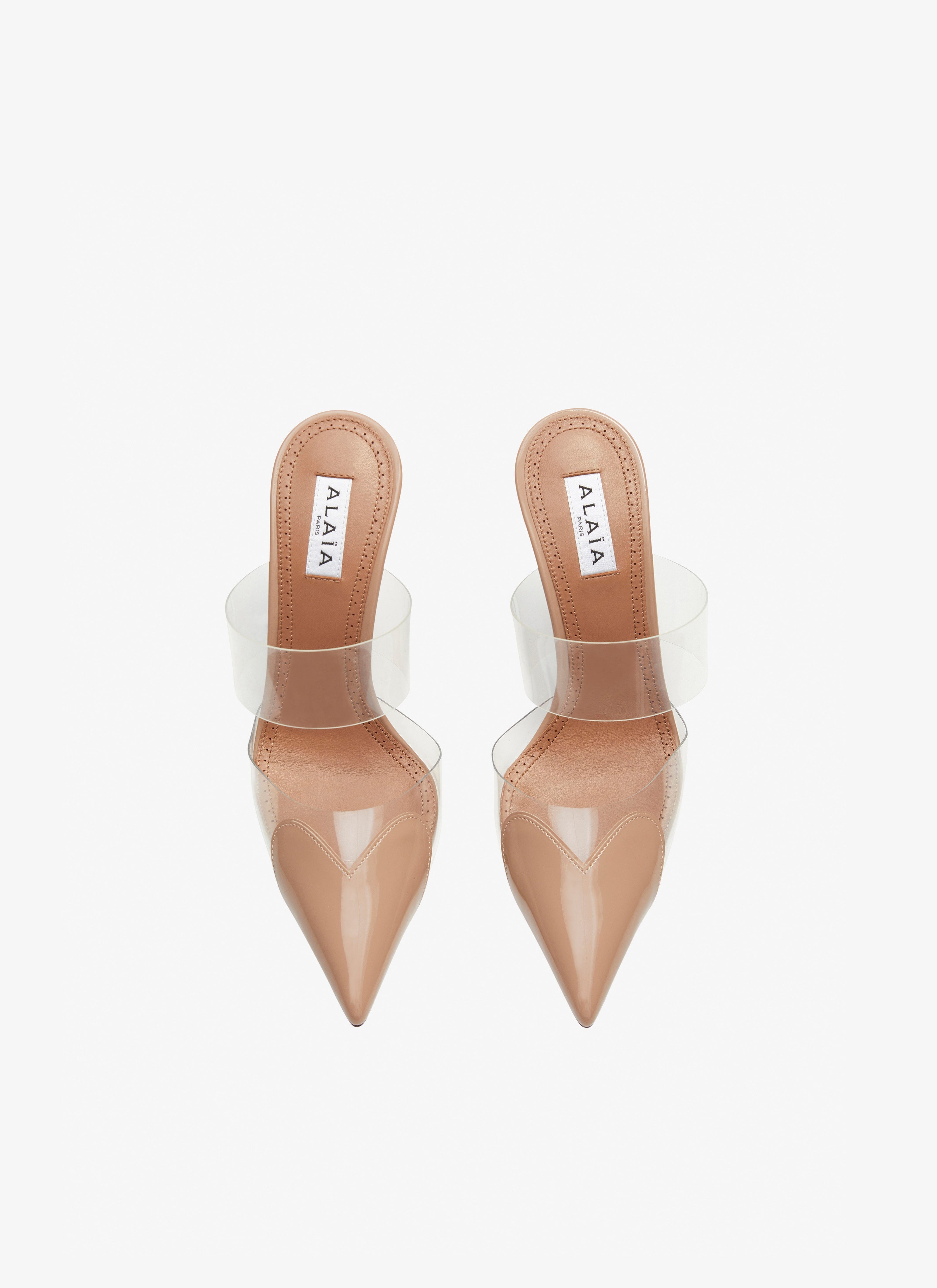 Alaïa Cœur Beige Heart Mules