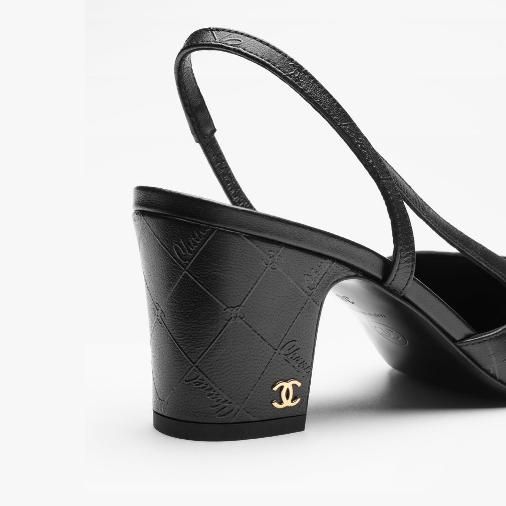 Chanel Black Slingbacks Pumps