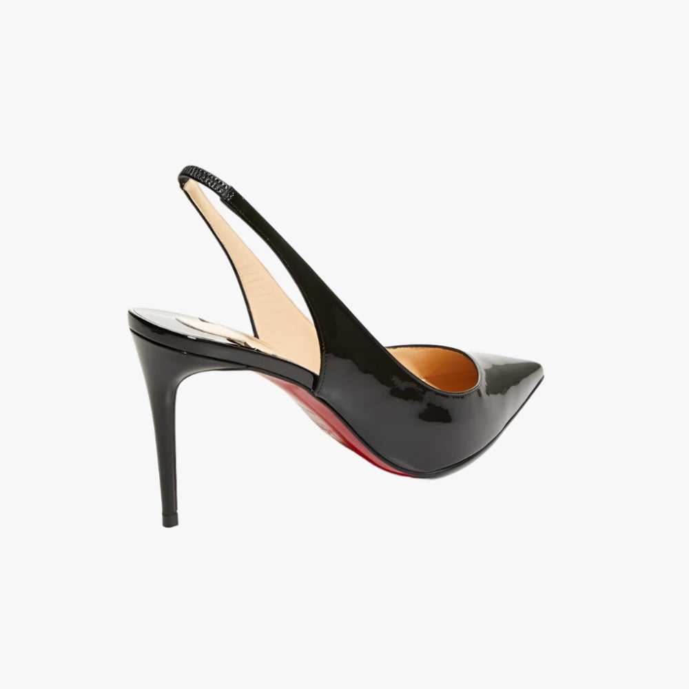 Christian Louboutin Kate Sling Red Sole Black Pumps