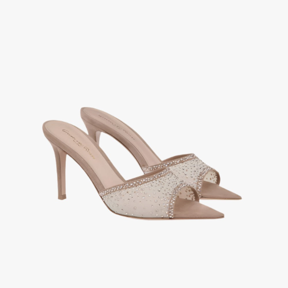 Gianvito Rossi Rania Mule 85 Beige