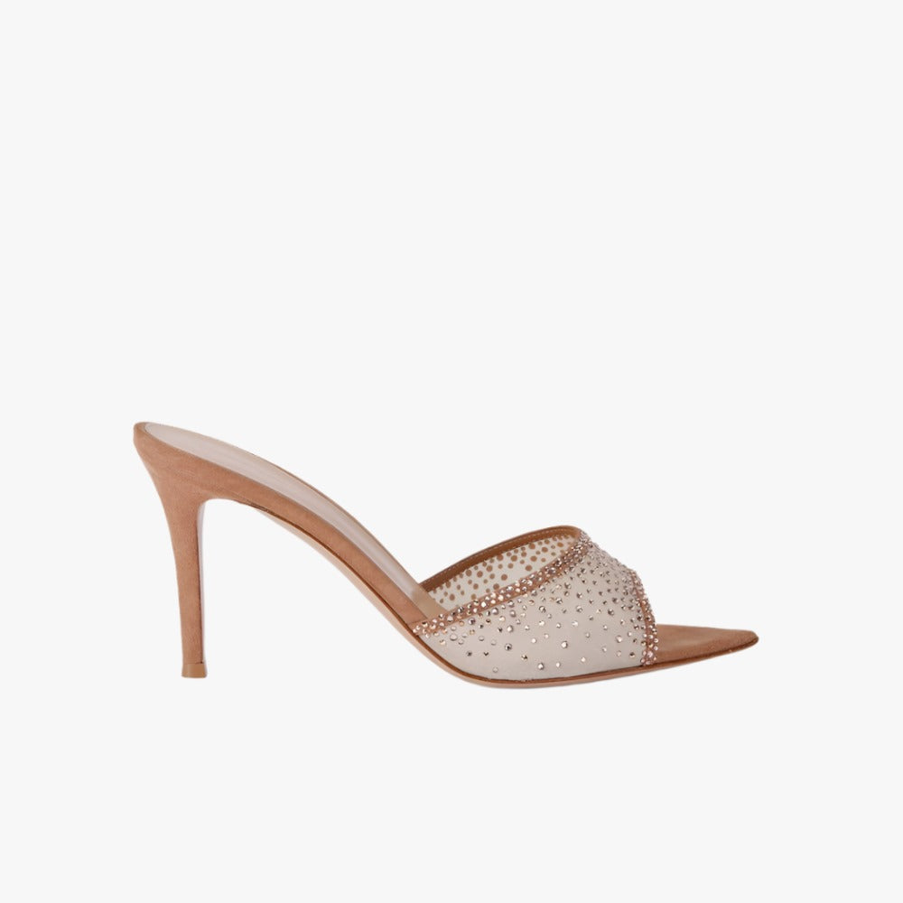 Gianvito Rossi Rania Mule 85 Dark Beige