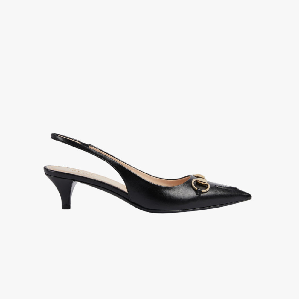 Gucci Horsebit Slingback Pump Black