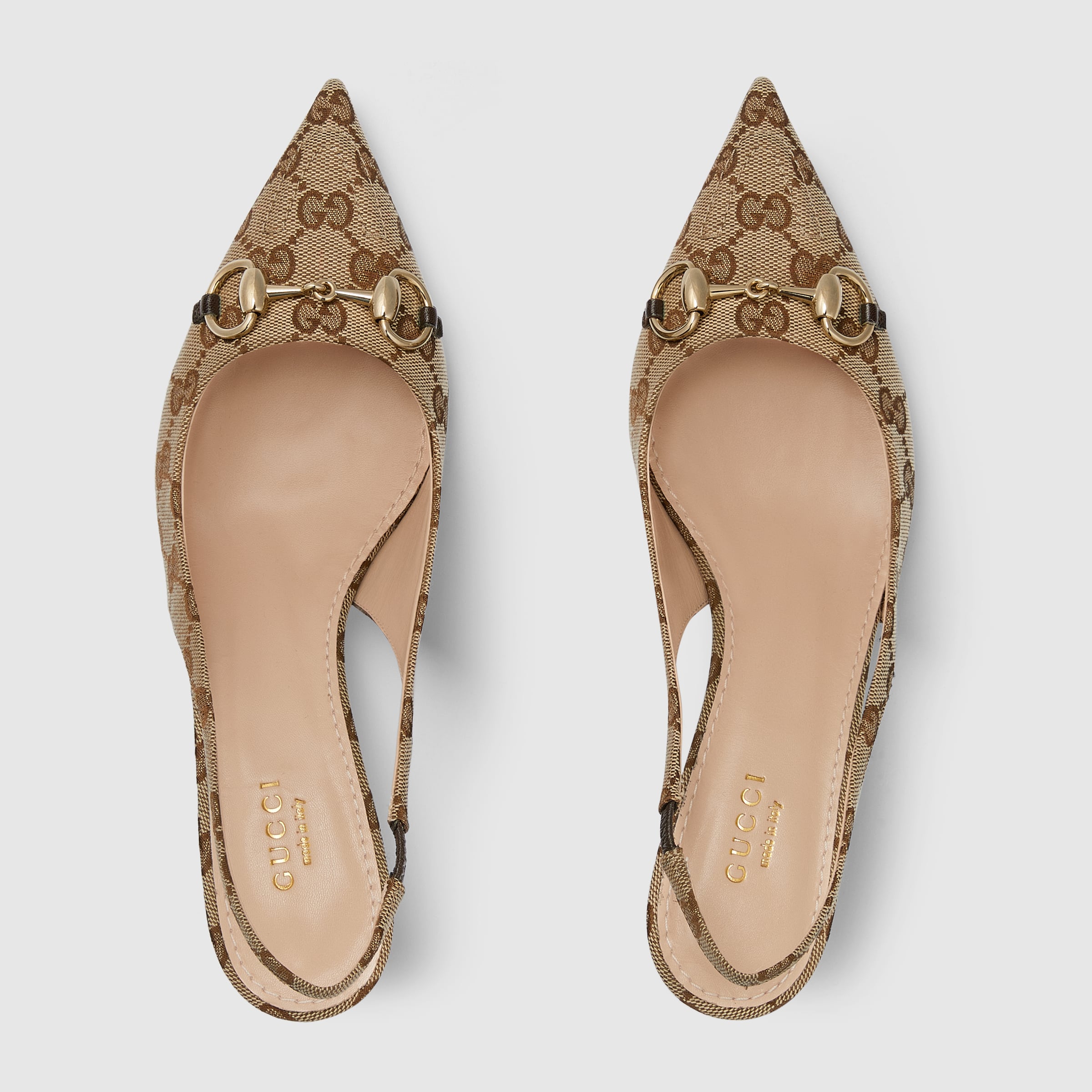 Gucci Horsebit Slingback Pump Beige