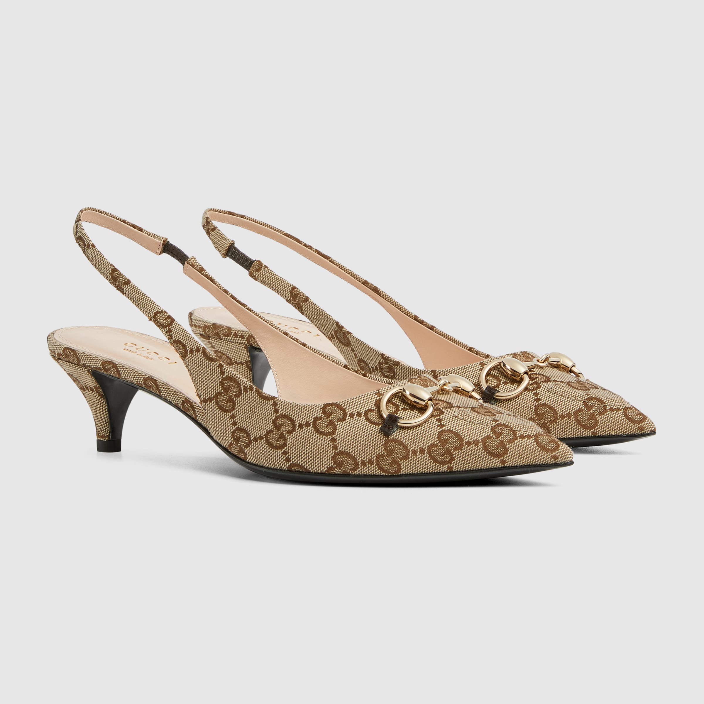 Gucci Horsebit Slingback Pump Beige