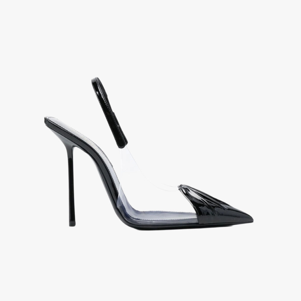 Saint Laurent Black Chica Slingback Pointed Toe Pumps