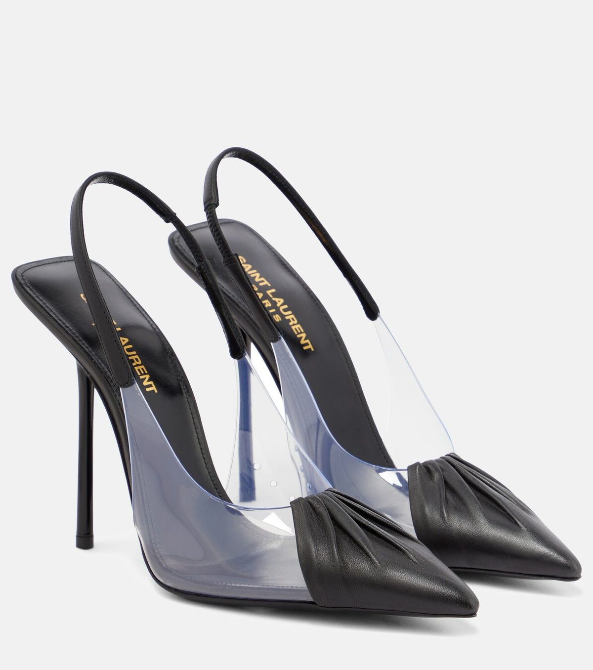 Saint Laurent Black Chica Slingback Pointed Toe Pumps