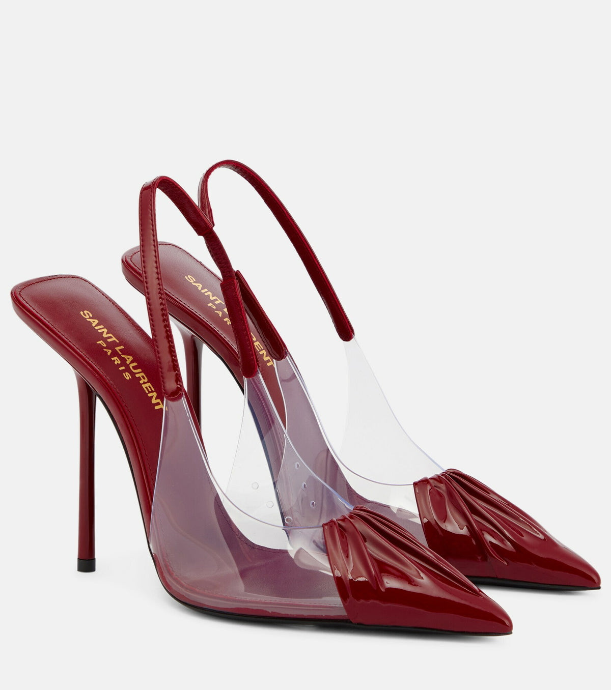 Saint Laurent Red Chica Slingback Pointed Toe Pumps