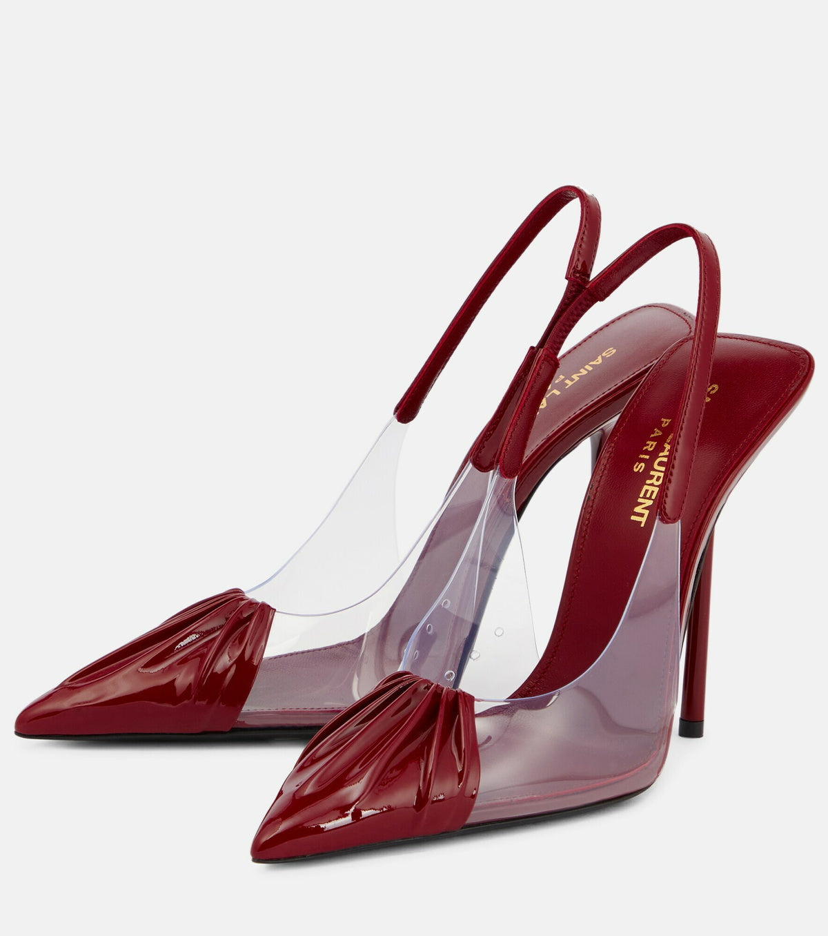 Saint Laurent Red Chica Slingback Pointed Toe Pumps