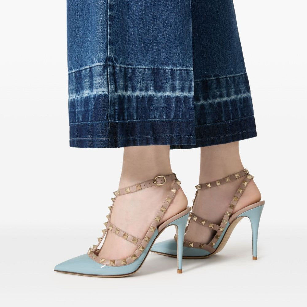 Valentino Rockstud Caged Light Blue Pump