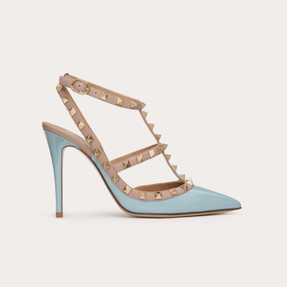 Valentino Rockstud Caged Light Blue Pump