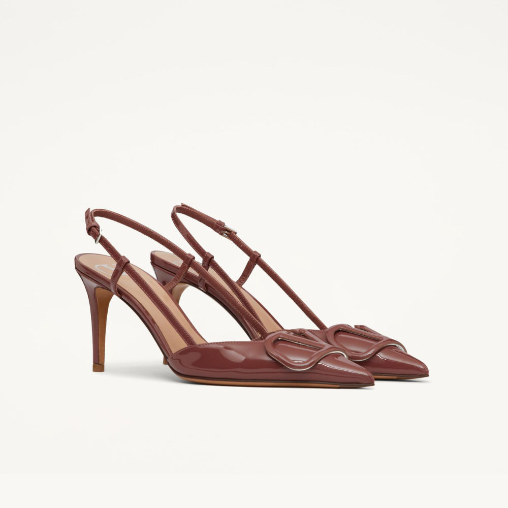 Valentino Vlogo Signature Slingback Brown Pump