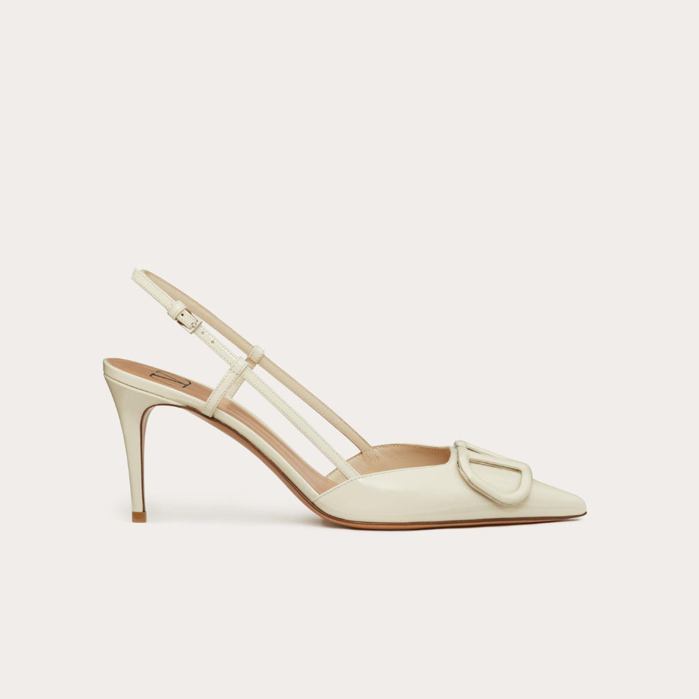 Valentino Vlogo Signature Slingback White Pump