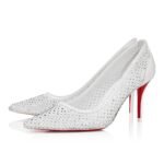 Christian Louboutin Apostropha Mesh Strass 80 mm Pumps Bianco