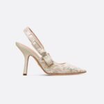 Dior J'Adior Slingback Pump White and Gold-Tone Millefiori Jacquard